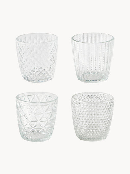 Westwing Set de portavelas de vidrio Marilu 4 uds