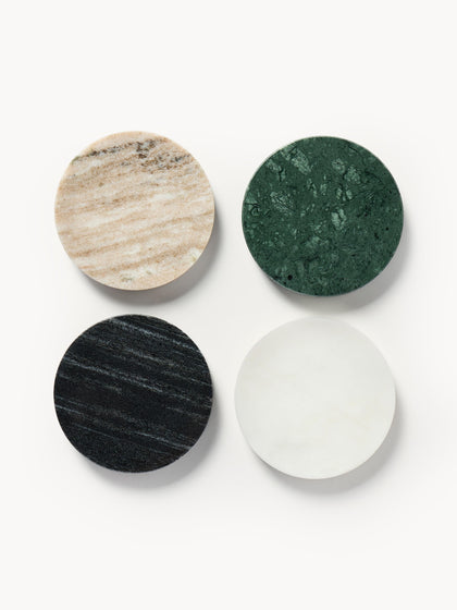 Westwing Set de posavasos de mármol Callum 4 uds
