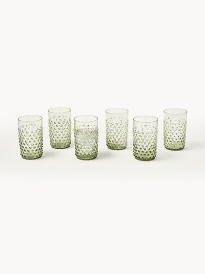 Westwing Set De Vasos Soplaos Hobnail 6 uds