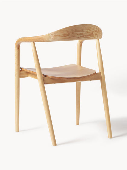 Westwing Silla Con Reposabrazos De Madera Angelina