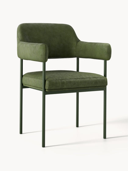 Westwing Silla con reposabrazos de pana Zoe