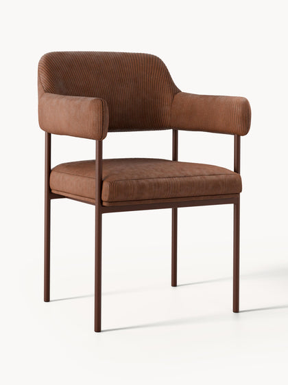 Westwing Silla con reposabrazos de pana Zoe