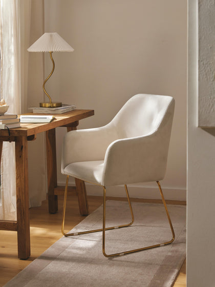 Westwing Silla Con Reposabrazos De Terciopelo Isla