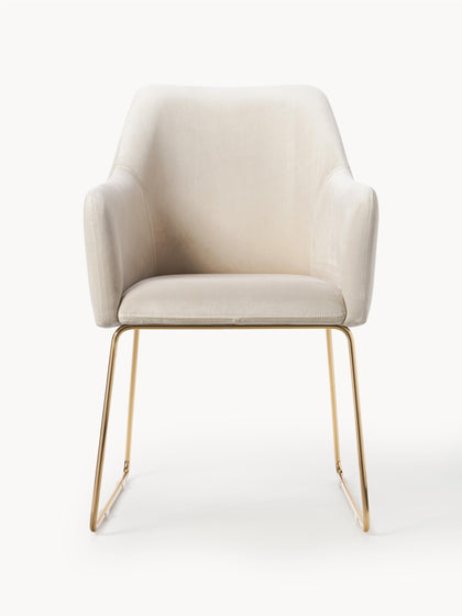 Westwing Silla Con Reposabrazos De Terciopelo Isla