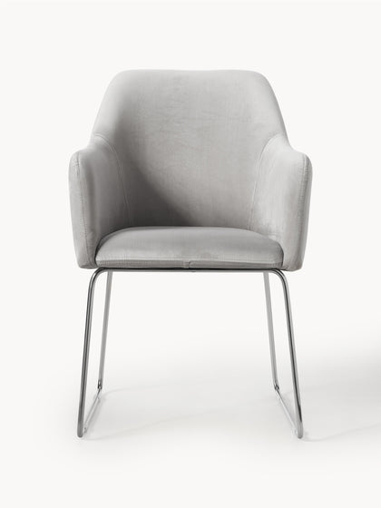 Westwing Silla Con Reposabrazos De Terciopelo Isla