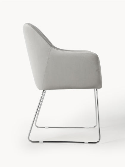 Westwing Silla Con Reposabrazos De Terciopelo Isla