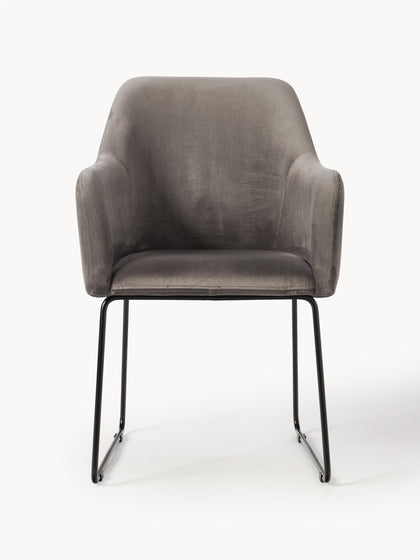 Westwing Silla Con Reposabrazos De Terciopelo Isla