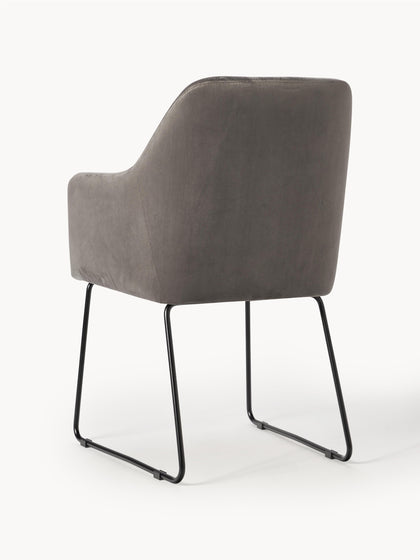 Westwing Silla Con Reposabrazos De Terciopelo Isla