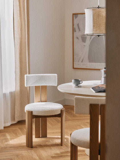 Westwing Silla De Madera Con Tapizado Bouclé Katya