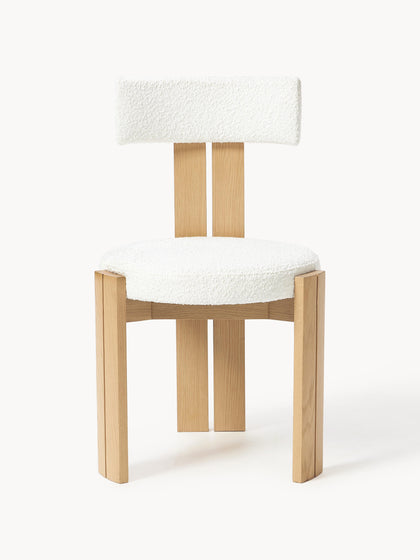 Westwing Silla De Madera Con Tapizado Bouclé Katya
