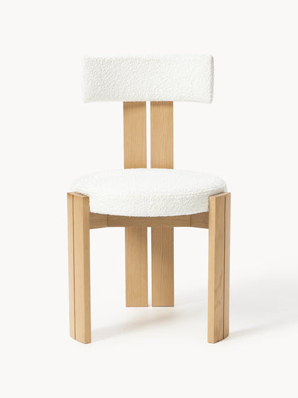 Westwing Silla De Madera Con Tapizado Bouclé Katya