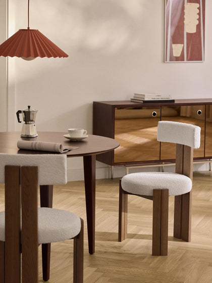 Westwing Silla De Madera Con Tapizado Bouclé Katya