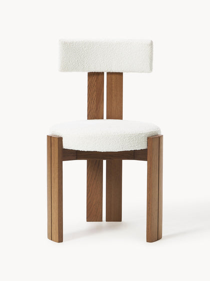 Westwing Silla De Madera Con Tapizado Bouclé Katya