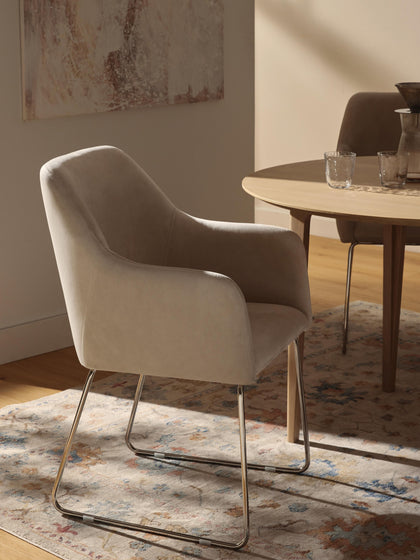 Westwing Silla De Terciopelo Con Reposabrazos Isla