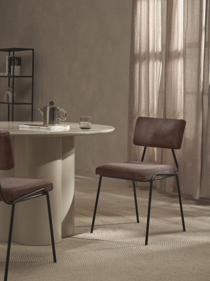 Westwing Silla Tapizada En Pana Mats 2 uds