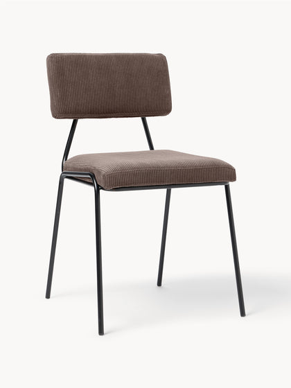 Westwing Silla tapizada en pana Mats 2 uds