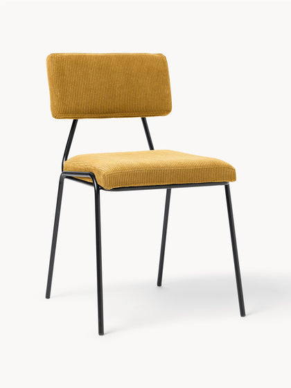 Westwing Silla tapizada en pana Mats 2 uds