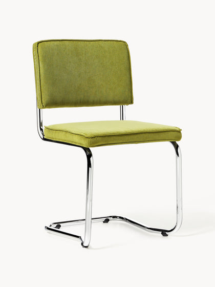 Westwing Sillas cantilever de pana Kink 2 uds