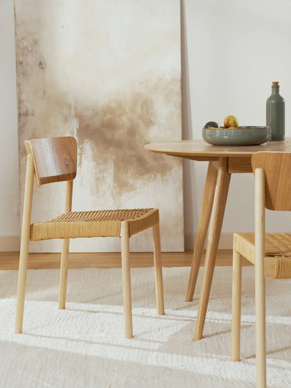 Westwing Sillas De Madera Y Ratán Danny 2 uds