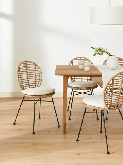 Westwing Sillas De Ratán Con Cojín Cordula 2 uds