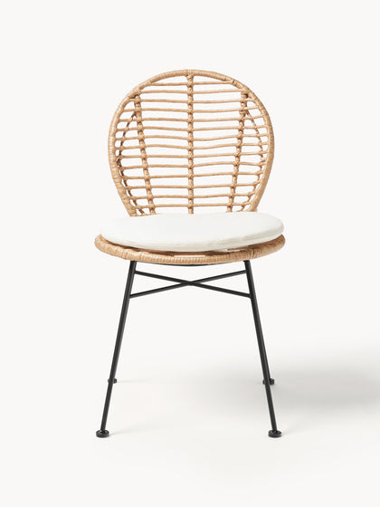 Westwing Sillas De Ratán Con Cojín Cordula 2 uds