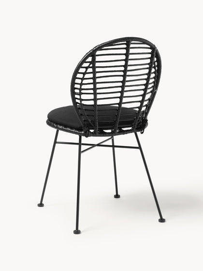 Westwing Sillas De Ratán Con Cojín Cordula 2 uds