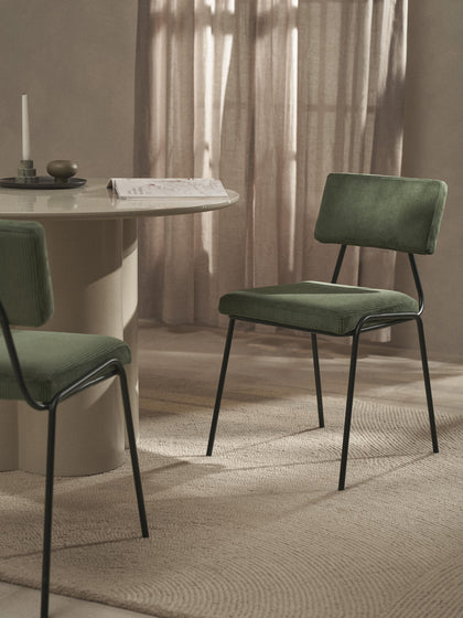 Westwing Sillas Tapizadas De Pana Mats 2 uds