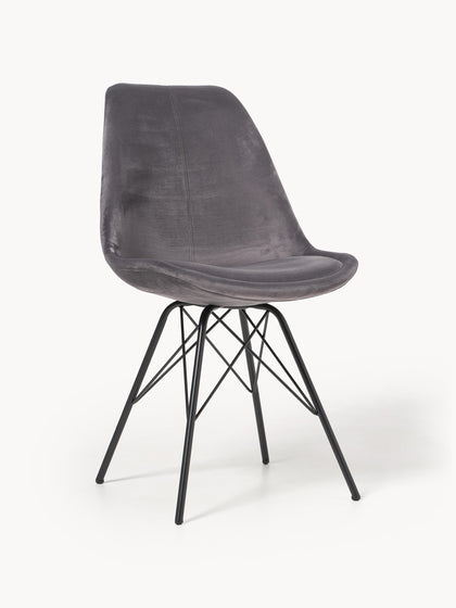 Westwing Sillas tapizadas de terciopelo Eris 2 uds