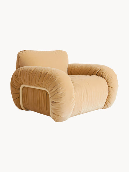 Westwing Sillón artesanal de terciopelo Arc