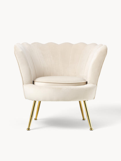 Westwing Sillón Cóctel De Terciopelo Oyster