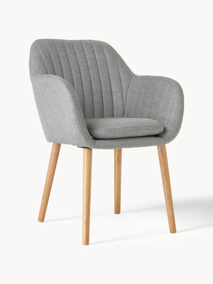 Westwing Sillón con patas de madera Emilia