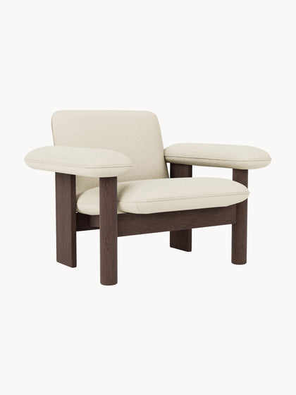 Westwing Sillón de lana y madera de roble Brasilia