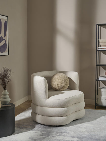 Westwing Sillón En Tejido Bouclé De Diseño Solomon