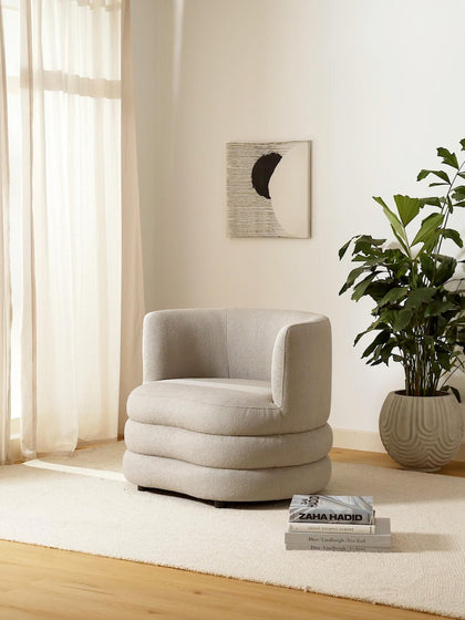 Westwing Sillón En Tejido Bouclé De Diseño Solomon