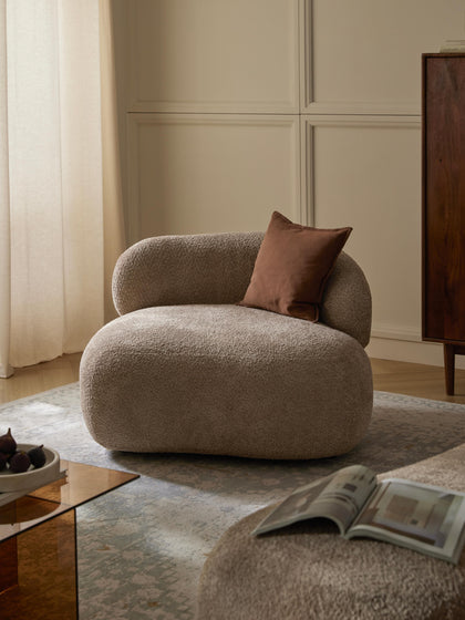 Westwing Sillón Lounge De Borreguillo Bouclé Alba