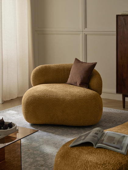 Westwing Sillón Lounge De Borreguillo Bouclé Alba