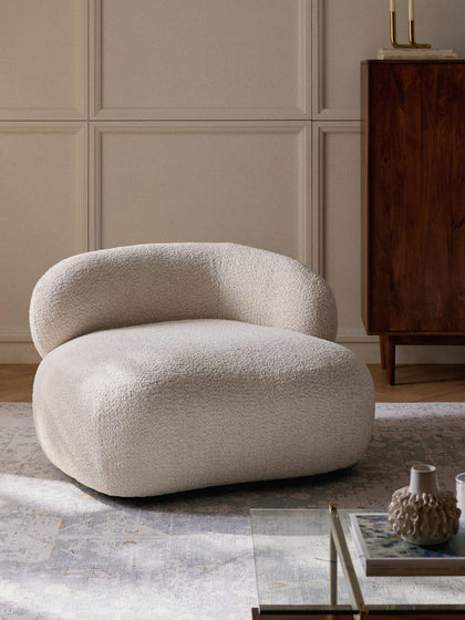 Westwing Sillón Lounge De Borreguillo Bouclé Alba