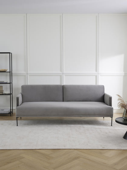 Westwing Sofá Cama De Terciopelo Fluente (3 Plazas)