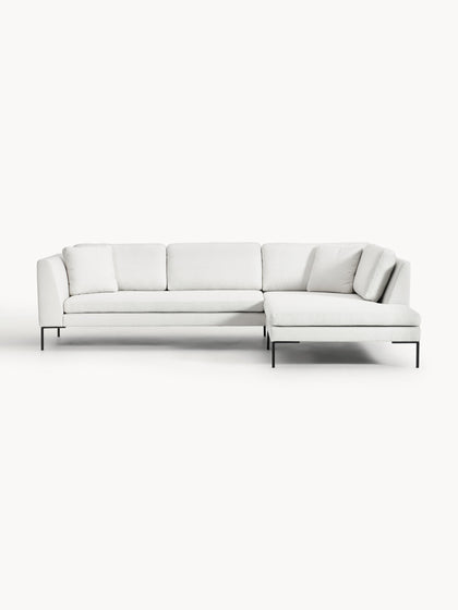 Westwing Sofá rinconera con patas de metal Emma