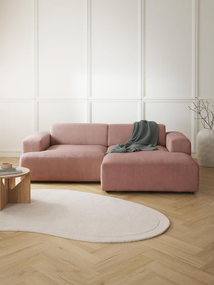 Westwing Sofá Rinconera De Pana Melva (3 plazas)