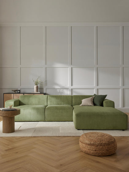 Westwing Sofá Rinconera De Pana Melva (4 plazas)