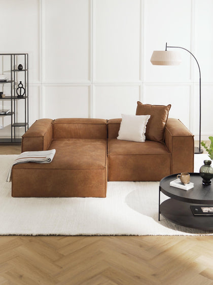 Westwing Sofá Rinconera Modular De Cuero Lennon