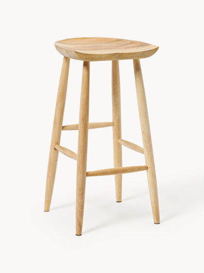 Westwing Taburete alto de madera de mango Nino