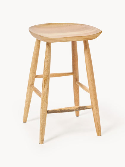 Westwing Taburete alto de madera de mango Nino