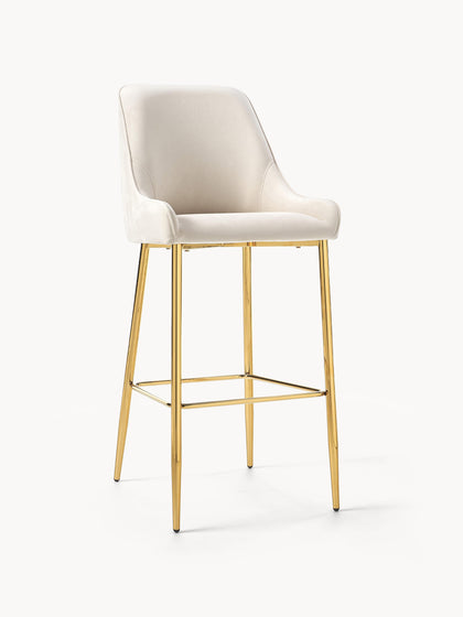 Westwing Taburete alto de terciopelo Ava