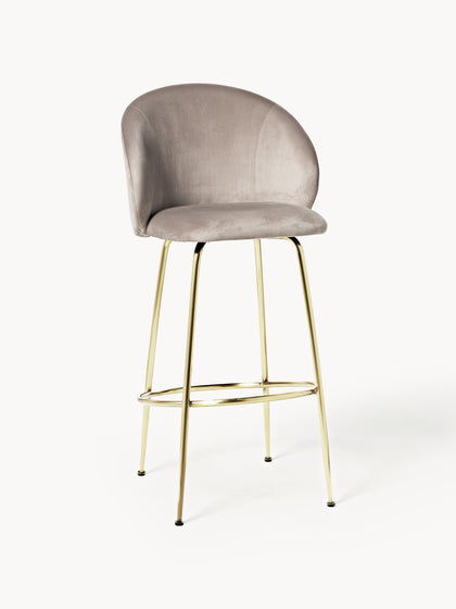 Westwing Taburete alto de terciopelo Luisa