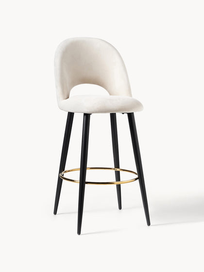 Westwing Taburete alto de terciopelo Rachel