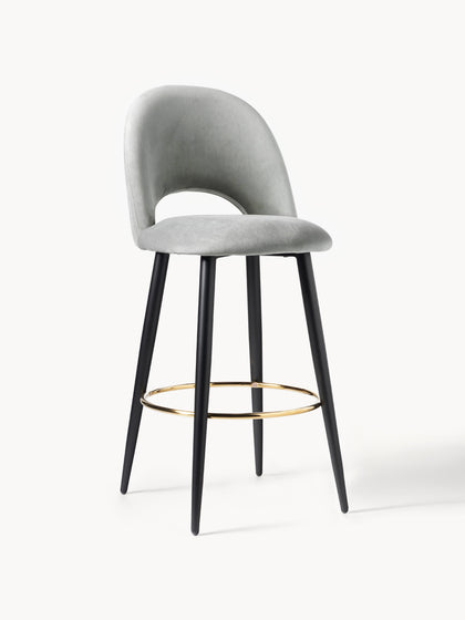 Westwing Taburete alto de terciopelo Rachel