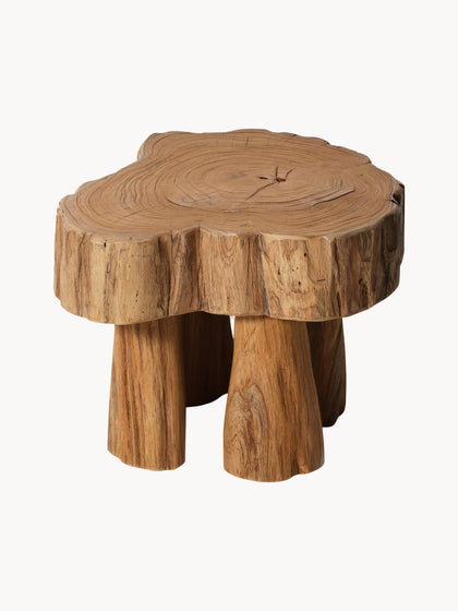 Westwing Taburete Artesanal De Madera De Teca Log