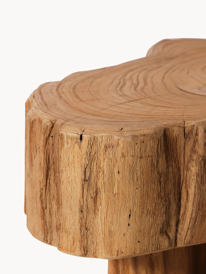 Westwing Taburete Artesanal De Madera De Teca Log